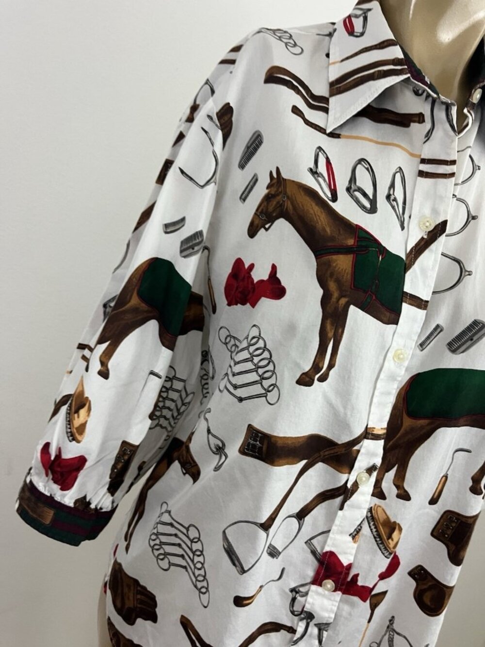 Lauren Ralph Lauren Women's XL Equestrian Horse Shirt Top - Picture 2 of 9